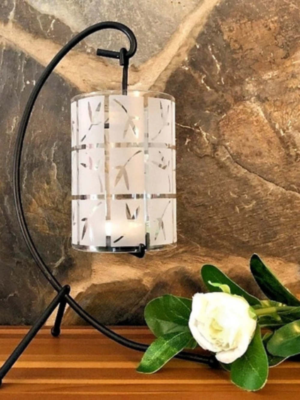 BOTH RETIRED Partylite Bamboo Sconce And Moon Dance Tealights
